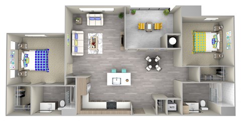 dune 3.1 Floor Plan at Las Positas Apartments, Camarillo, CA